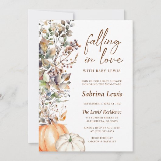 Minimalistisch verliefd worden herfst Herfst Baby  Kaart (Voorkant)