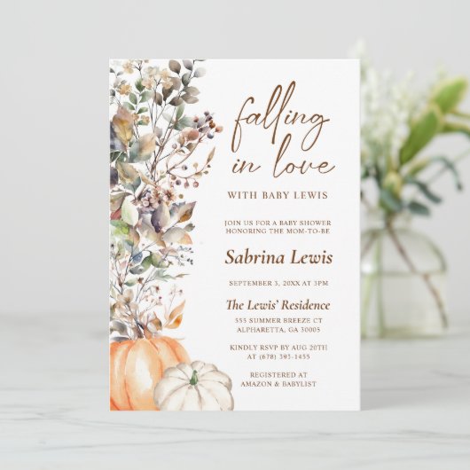 Minimalistisch verliefd worden herfst Herfst Baby  Kaart (Staand voorkant)