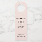 Minimalistisch | Verloving Blush | Fles Hanger Lab (Achterkant)