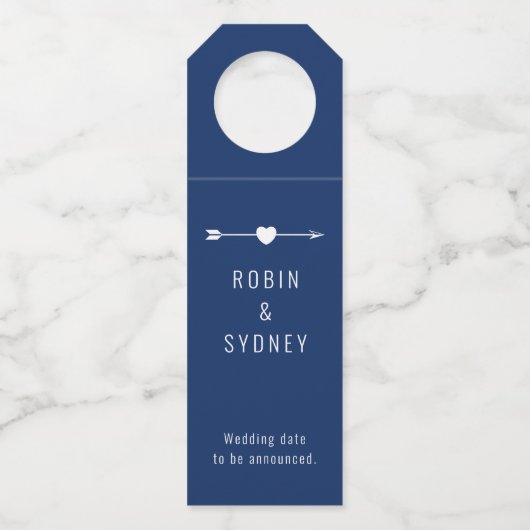 minimalistisch | Verloving | Navy Bottle Hanger (Achterkant)