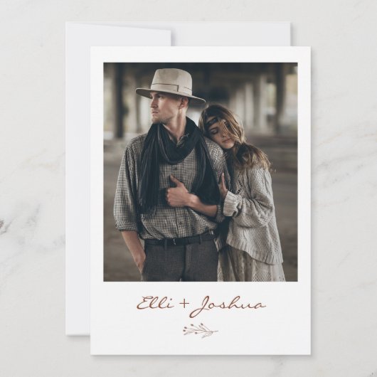 Minimalistisch Verloving van Terracotta Bohemian  Kaart (Achterkant)