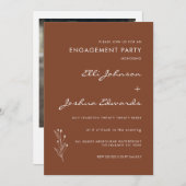 Minimalistisch Verloving van Terracotta Bohemian  Kaart (Voorkant / Achterkant)