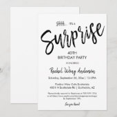 Minimalistisch verrassingsfeestje verjaardag pensi kaart (Voorkant / Achterkant)