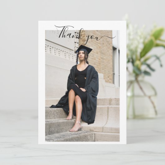 Minimalistisch verticaal foto Afstuderen dank u Kaart (Staand voorkant)