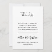 Minimalistisch verticaal foto Afstuderen dank u Kaart (Achterkant)