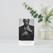 Minimalistisch verticaal Visitekaartje met foto en (Staand voorkant)
