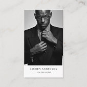 Minimalistisch verticaal Visitekaartje met foto en (Voorkant)