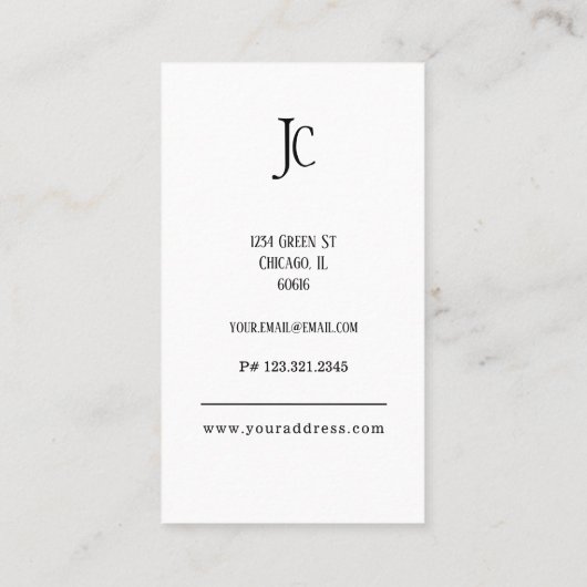 Minimalistisch verticaal visitekaartje met twee to (Achterkant)