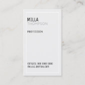 Minimalistisch verticaal zeer bleek grijs visitekaartje (Voorkant)