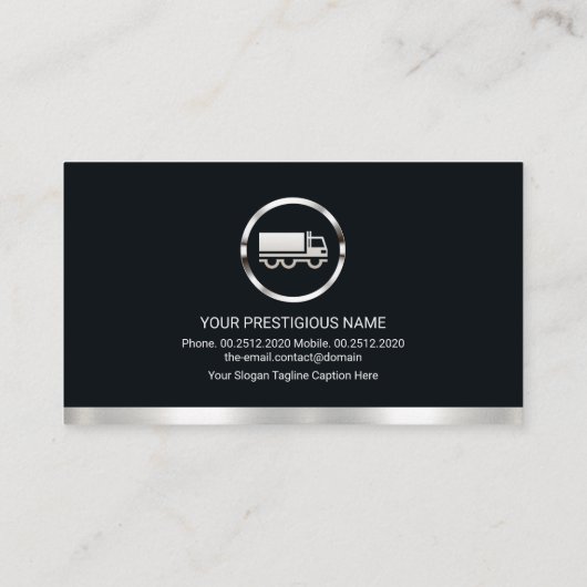 Minimalistisch vervoer van de Silver Border Line T Visitekaartje (Achterkant)