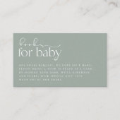 Minimalistisch verzoek om een groen Baby shower op Informatiekaartje (Voorkant)