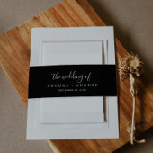 Minimalistisch verzoek om een zwarte bruiloft uitnodigingen wikkel