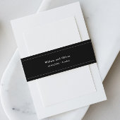 Minimalistisch verzoek om een zwarte bruiloft uitnodigingen wikkel