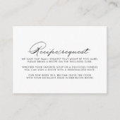 Minimalistisch verzoek om weddenschap met kalligra informatiekaartje (Voorkant)