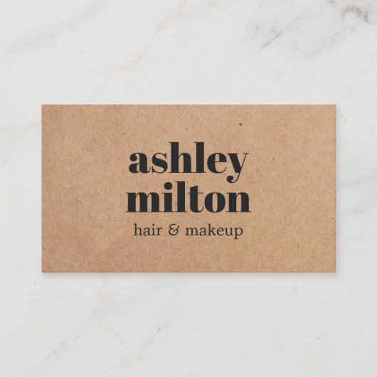 Minimalistisch Vet Gedrukt Kraft Roos Haar Make-up Visitekaartje (Voorkant)