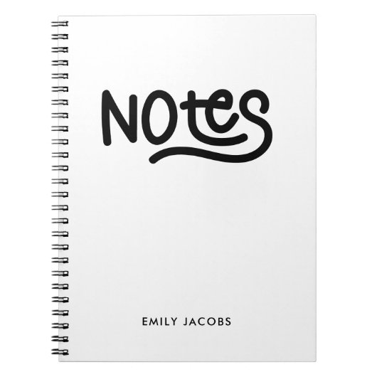 Minimalistisch vet handschrift notities typografie notitieboek (Voorkant)
