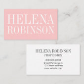 Minimalistisch vet pastelroze eenvoudig visitekaar visitekaartje (Voorkant / Achterkant)