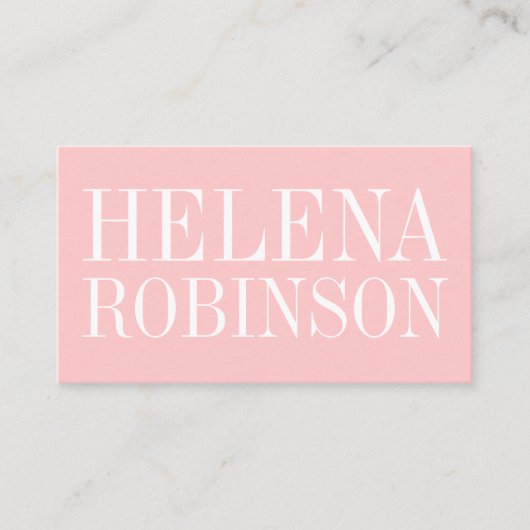 Minimalistisch vet pastelroze eenvoudig visitekaar visitekaartje (Voorkant)