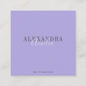 Minimalistisch vet script Boho Modern Paarse foto Vierkante Visitekaartje (Voorkant)