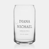 Minimalistisch Vet Script Naam Bruiloft Partij Aan Blikvorm Glas (Voorkant)