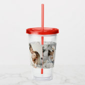 Minimalistisch Vet Vreugdescript 3 Fotocollage Vak Acryl Drinkbeker (Rechts)