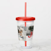 Minimalistisch Vet Vreugdescript 3 Fotocollage Vak Acryl Drinkbeker (Voorkant)