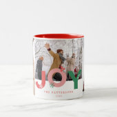 Minimalistisch Vet Vreugdescript 3 Fotocollage Vak Tweekleurige Koffiemok (Center)