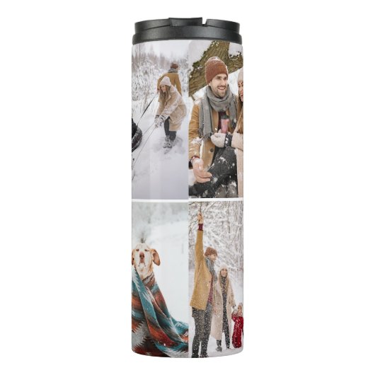 Minimalistisch Vet Vreugdescript 6 Fotocollage Vak Thermosbeker (Achterkant)