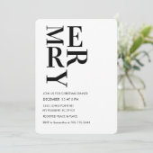 Minimalistisch vet vrolijk kerstdiner kaart (Staand voorkant)