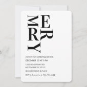 Minimalistisch vet vrolijk kerstdiner kaart (Voorkant)