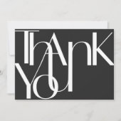 Minimalistisch vet wit op zwarte bedankt kaart (Voorkant)