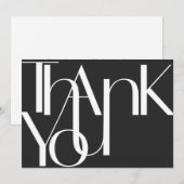 Minimalistisch vet wit op zwarte bedankt kaart (Voorkant / Achterkant)