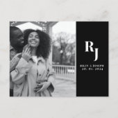 Minimalistisch vet zwart en wit sparen de datum briefkaart (Voorkant)