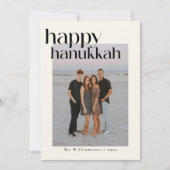 Minimalistisch Vet Zwart Modern Chanoeka Custom Fo Feestdagenkaart (Voorkant)