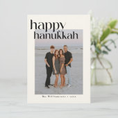 Minimalistisch Vet Zwart Modern Chanoeka Custom Fo Feestdagenkaart (Staand voorkant)