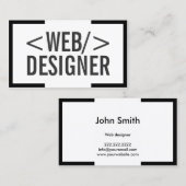 Minimalistisch vet zwart rand webontwerp visitekaartje (Voorkant / Achterkant)