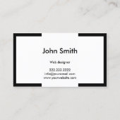 Minimalistisch vet zwart rand webontwerp visitekaartje (Achterkant)