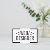 Minimalistisch vet zwart rand webontwerp visitekaartje (Staand voorkant)