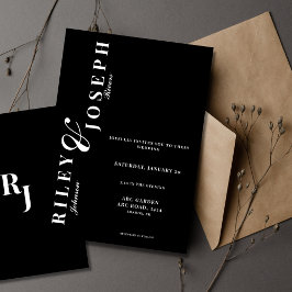 Minimalistisch vet zwart-wit modern kaart