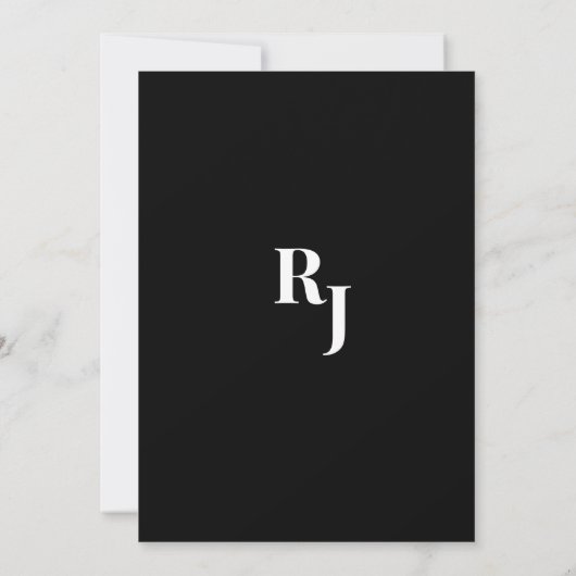 Minimalistisch vet zwart-wit modern kaart (Achterkant)