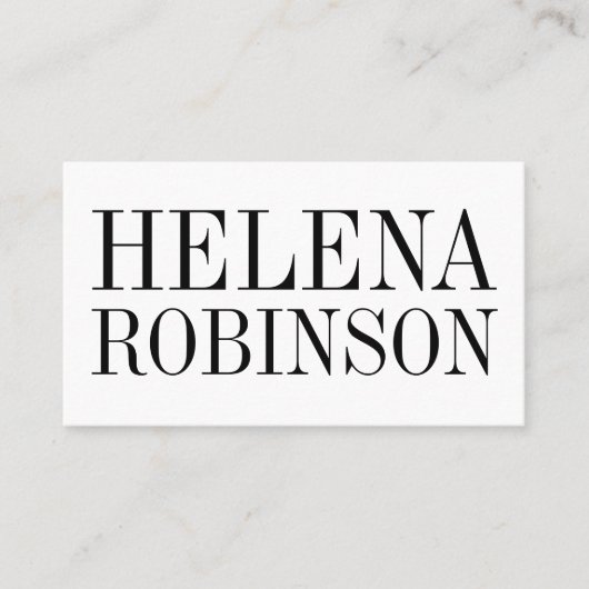 Minimalistisch vet zwart-wit visitekaartje (Voorkant)