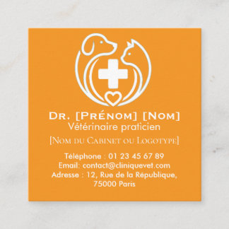 Minimalistisch Veterinair Logo Professioneel Vierkante Visitekaartje