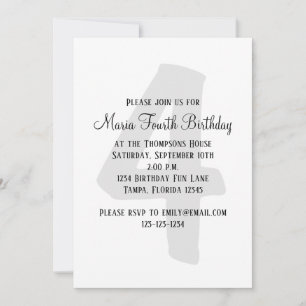 Minimalistisch Vierde verjaardag Genderneutralitei Kaart