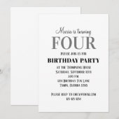 Minimalistisch Vierde verjaardag Genderneutralitei Kaart (Voorkant / Achterkant)