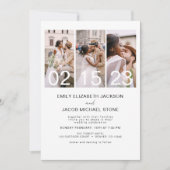 Minimalistisch vierfotocollage White Wedding Kaart (Voorkant)