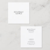 Minimalistisch vierkant design Moderne luxe verbij Vierkante Visitekaartje (Voorkant / Achterkant)