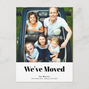 Minimalistisch vierkant foto White Moving Aankondigingskaart