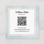 Minimalistisch vierkant ontwerp met QR-code Vierkante Visitekaartje (Achterkant)