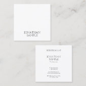 Minimalistisch vierkant ontwerp Moderne legante pl Vierkante Visitekaartje (Voorkant / Achterkant)