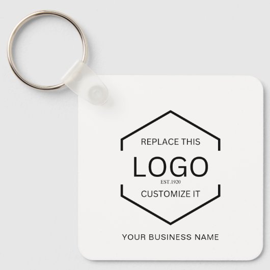 Minimalistisch vierkant QR Code Bedrijf Business L Sleutelhanger (Voorkant)